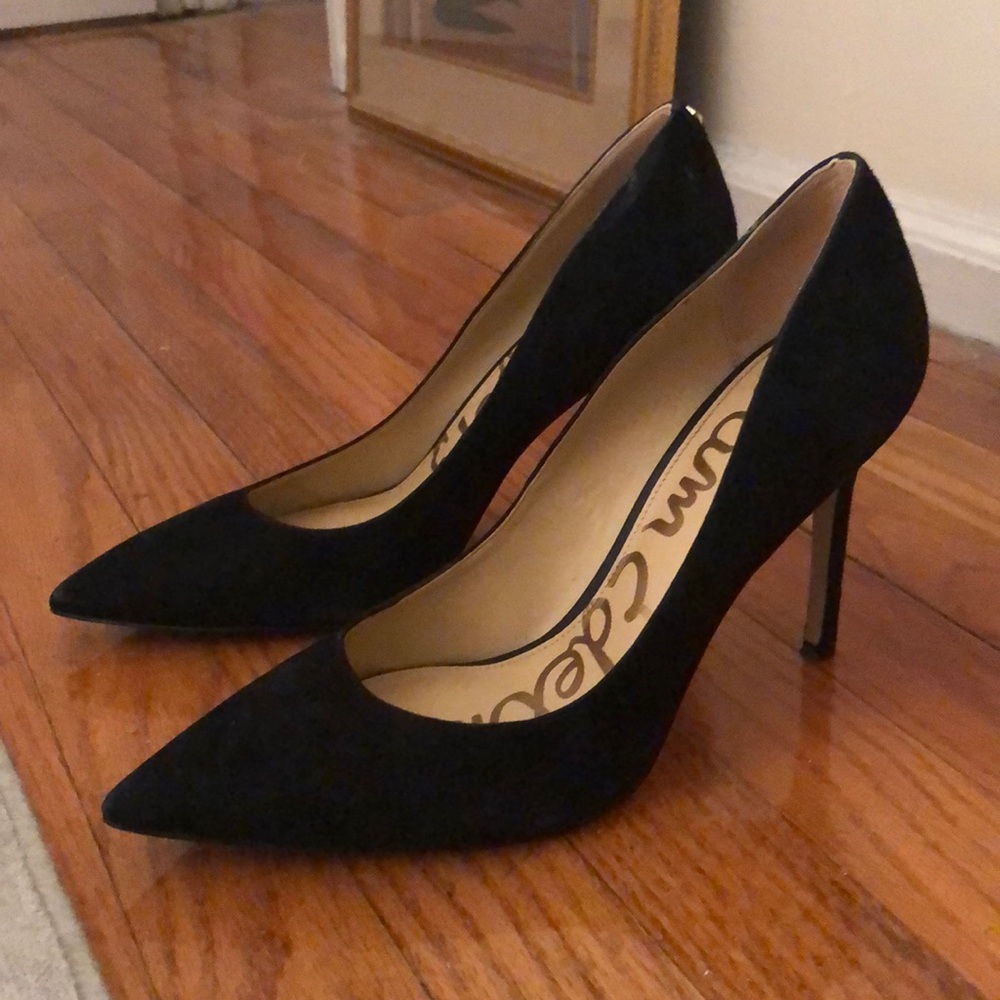 Sam Edelman black suede pointed toe heel size 9